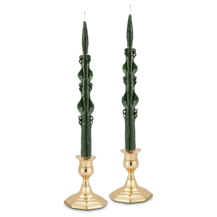 Homeware Chefanie | Forest Green Baroque Tapers (2)