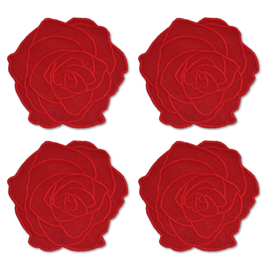 Homeware Chefanie | Red Rose Cocktail Napkins (4)