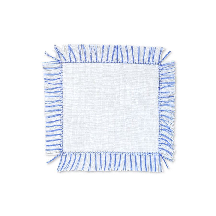 Homeware Chefanie | Blue & White Fringe Cocktail Napkins (4)