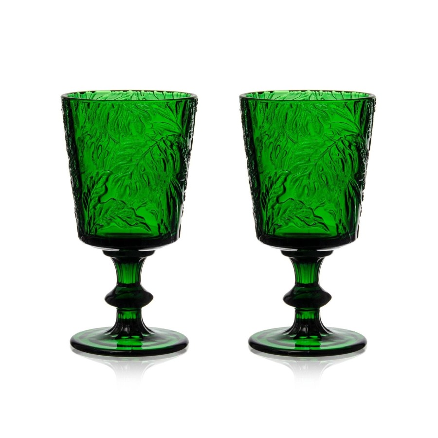 Homeware Chefanie | Green Embossed Stem Glasses (4)