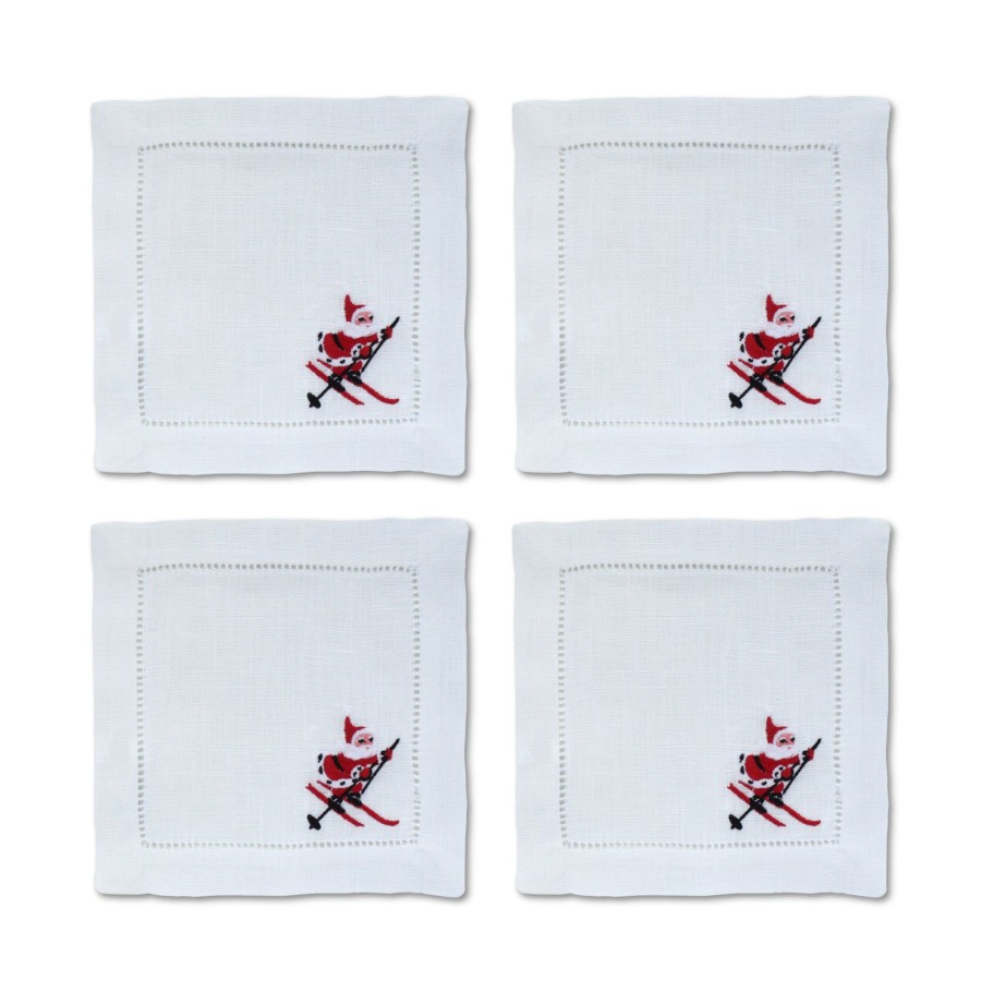 Homeware Chefanie | Skiing Santa Cocktail Napkins (4)