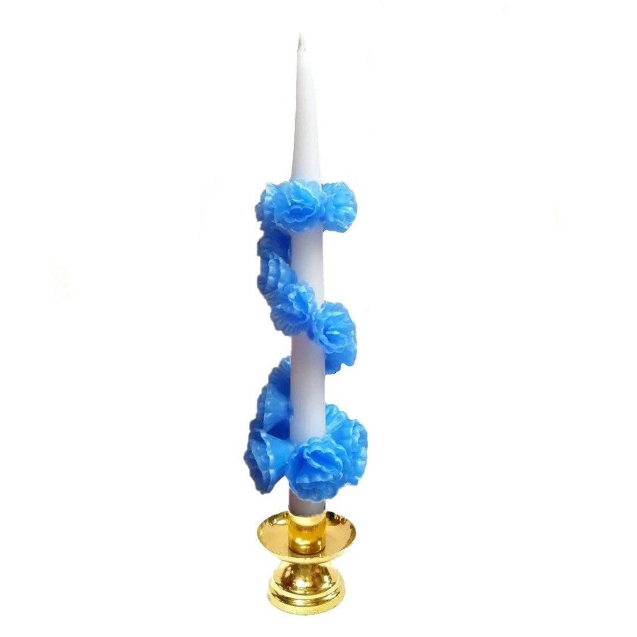 Homeware Chefanie | White & Blue Spiral Candle