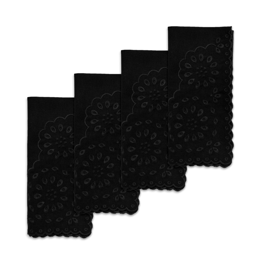 Homeware Chefanie | Black Eyelet Dinner Napkins (4)