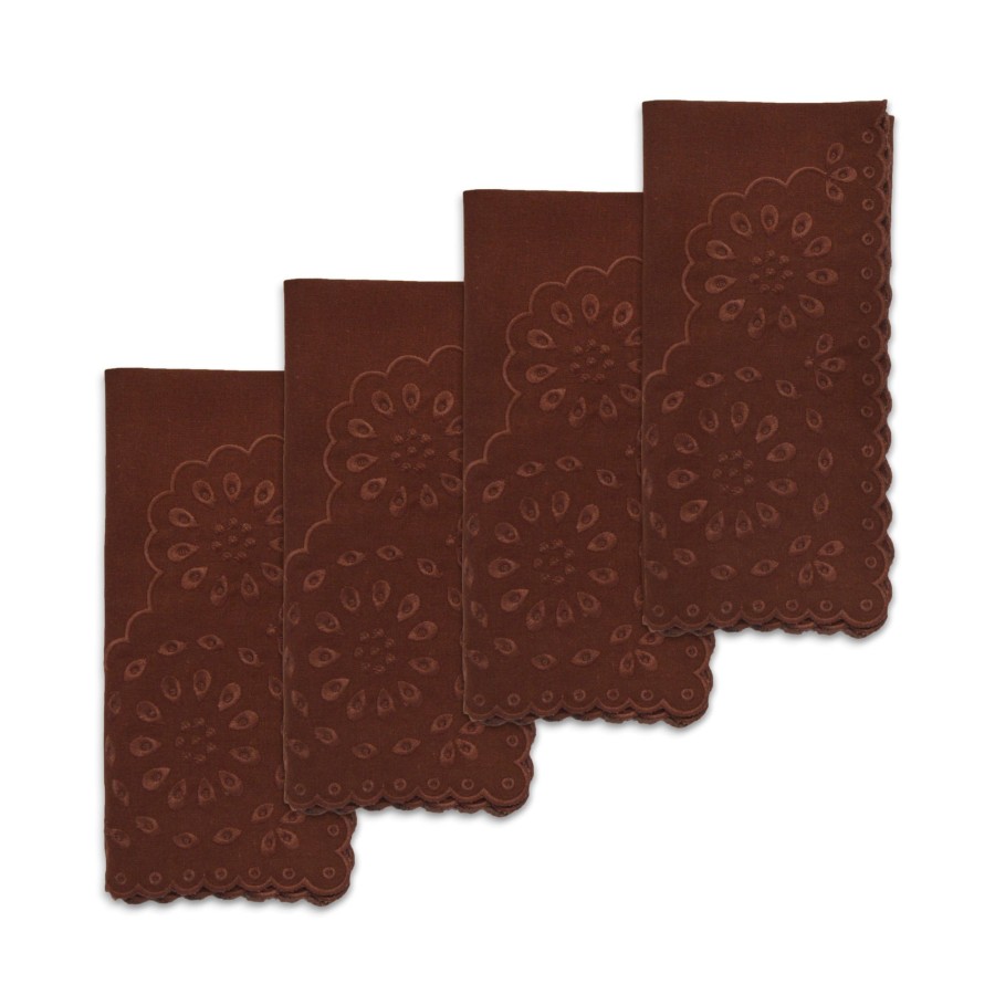 Homeware Chefanie | Brown Eyelet Dinner Napkins (4)