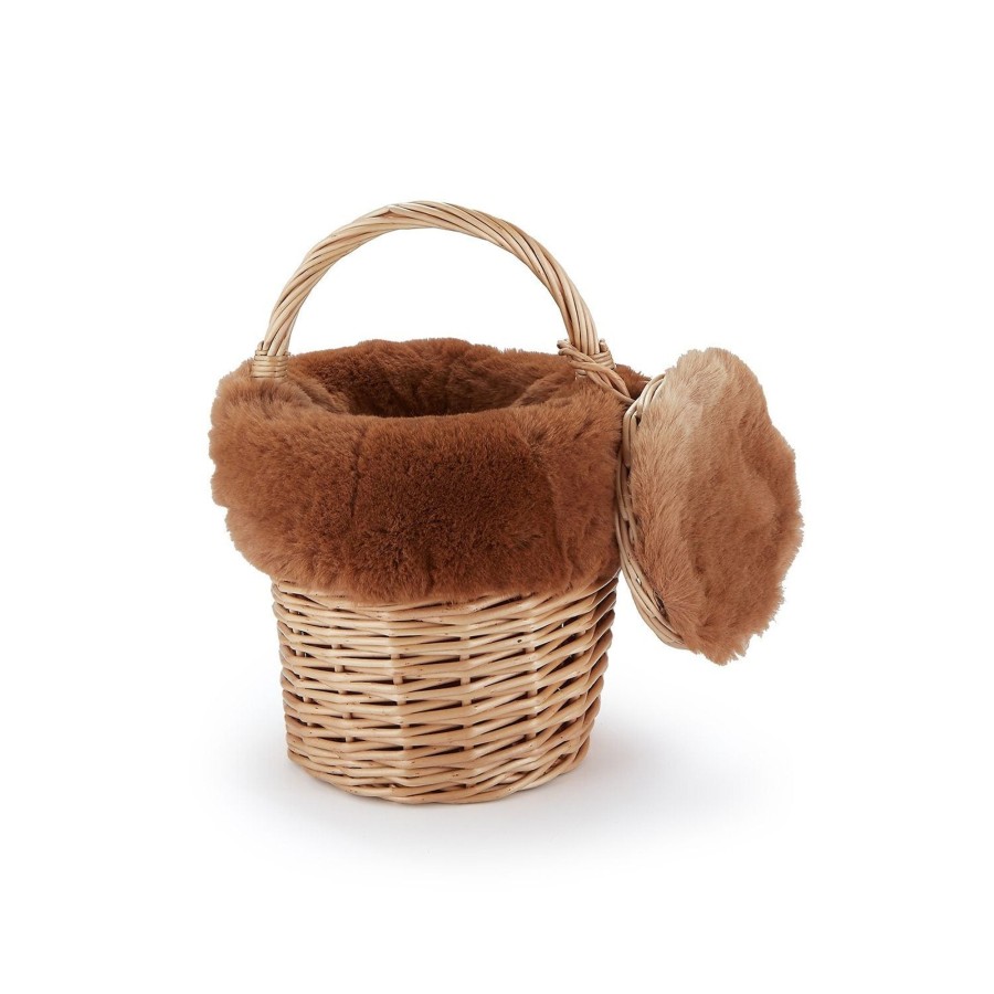 Accessories Chefanie | Mini Basket With Sustainable Camel Shearling