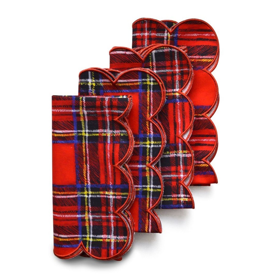 Homeware Chefanie | Scalloped Tartan Napkins (4)