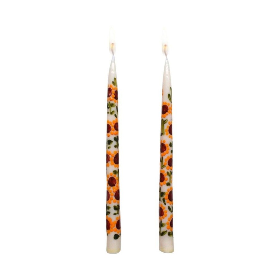 Homeware Chefanie | Painted Sunflower Tapers (2)