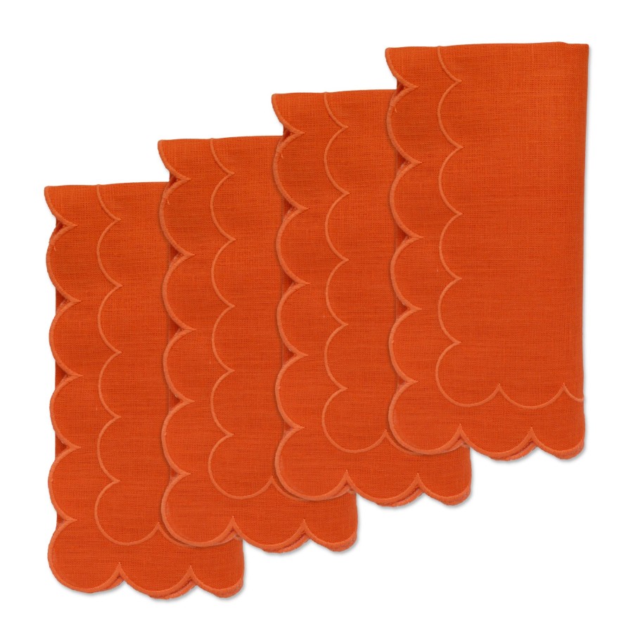 Homeware Chefanie | Orange Scalloped Dinner Napkins (4)