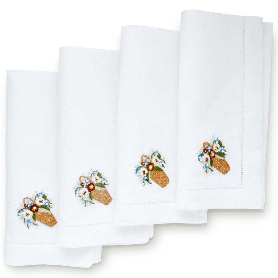 Homeware Chefanie | Pearl Flower Basket Dinner Napkins (4)