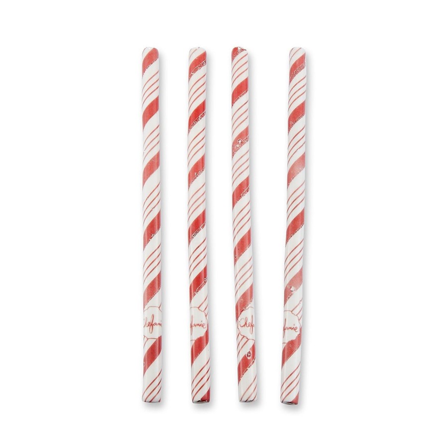 Homeware Chefanie | Red Stripe Ceramic Straws (4)