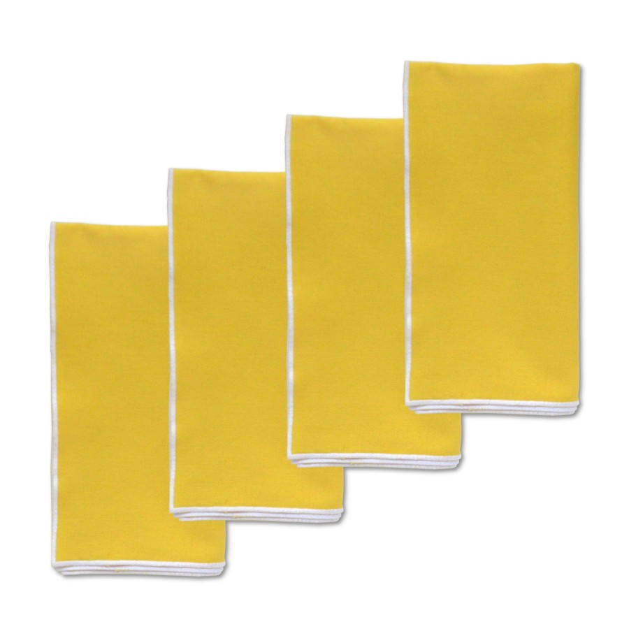 Homeware Chefanie | Yellow Linen Dinner Napkins (4)