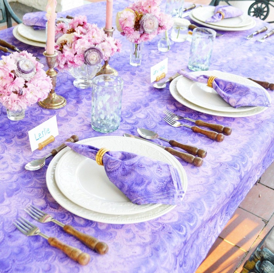 Homeware Chefanie | Lilac Marble Napkins (4)