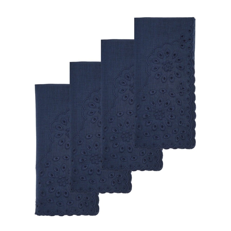 Homeware Chefanie | Blue Eyelet Dinner Napkins (4)