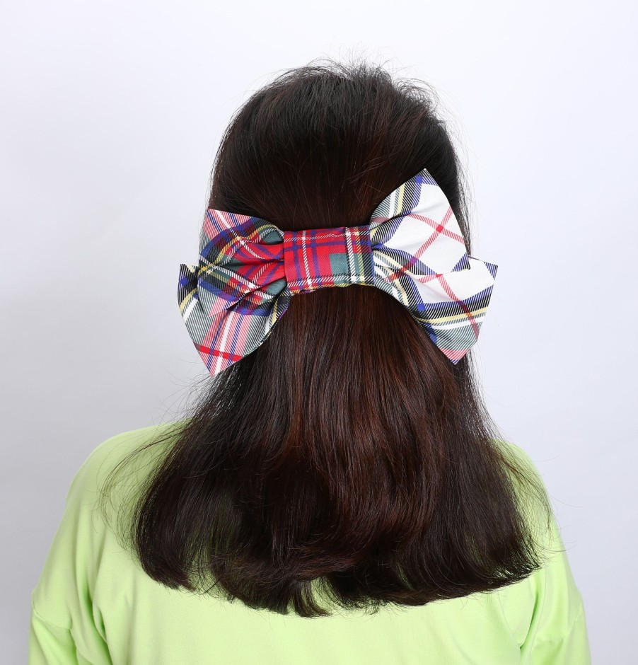 Accessories Chefanie | White Plaid Barrette