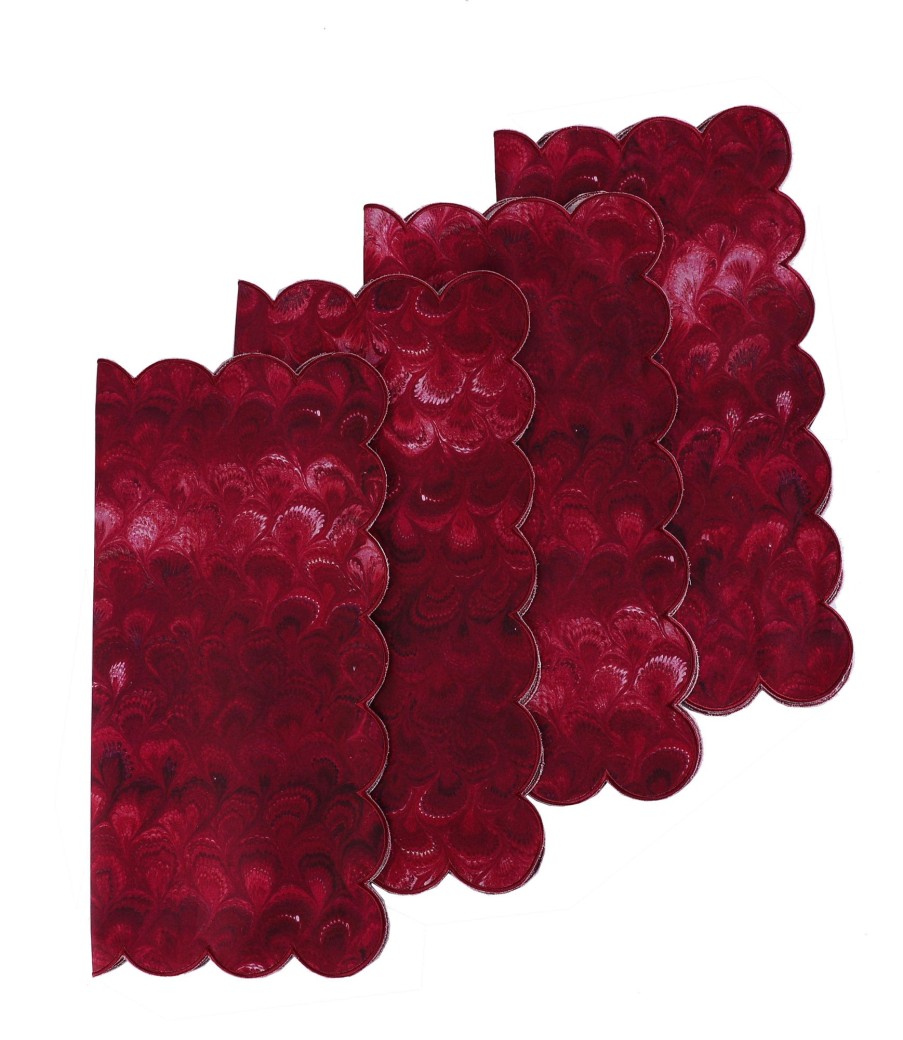 Homeware Chefanie | Burgundy Marble Napkins (4)