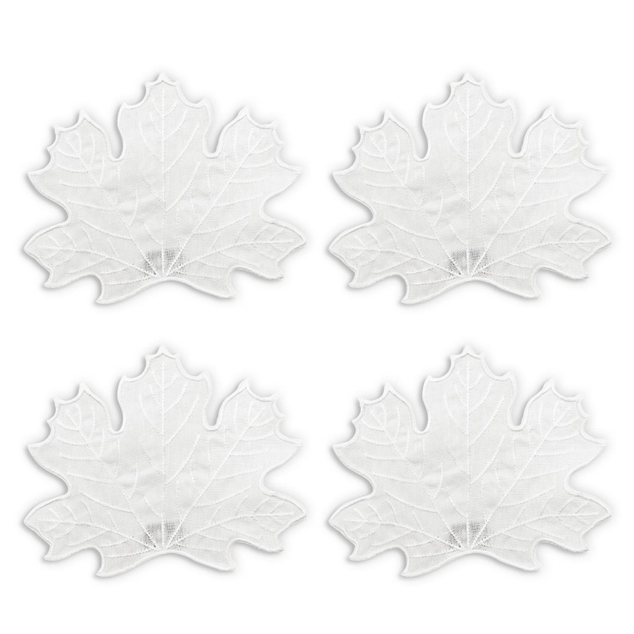 Homeware Chefanie | White Leaf Cocktail Napkins (4)