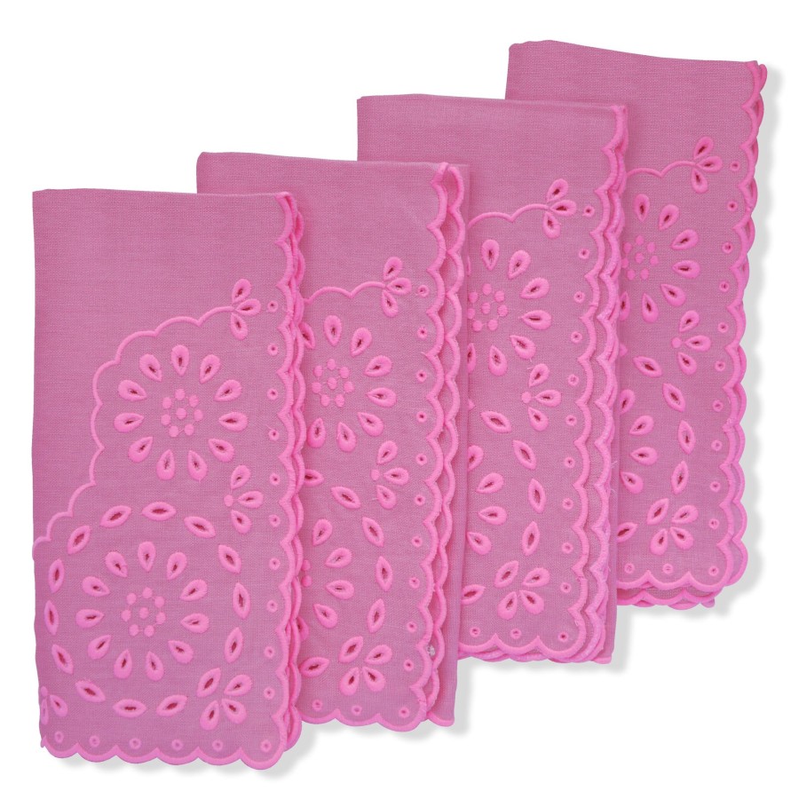 Homeware Chefanie | Pink Eyelet Dinner Napkins (4)