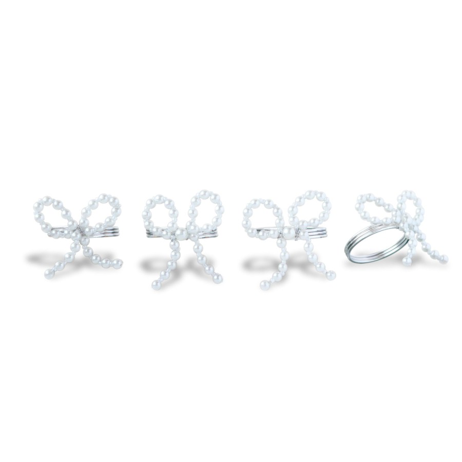 Homeware Chefanie | Pearl Bow Napkin Rings (4)