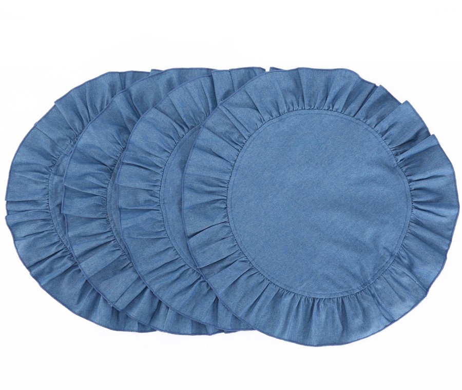 Homeware Chefanie | Denim Placemats With Ruffled Edge (4)