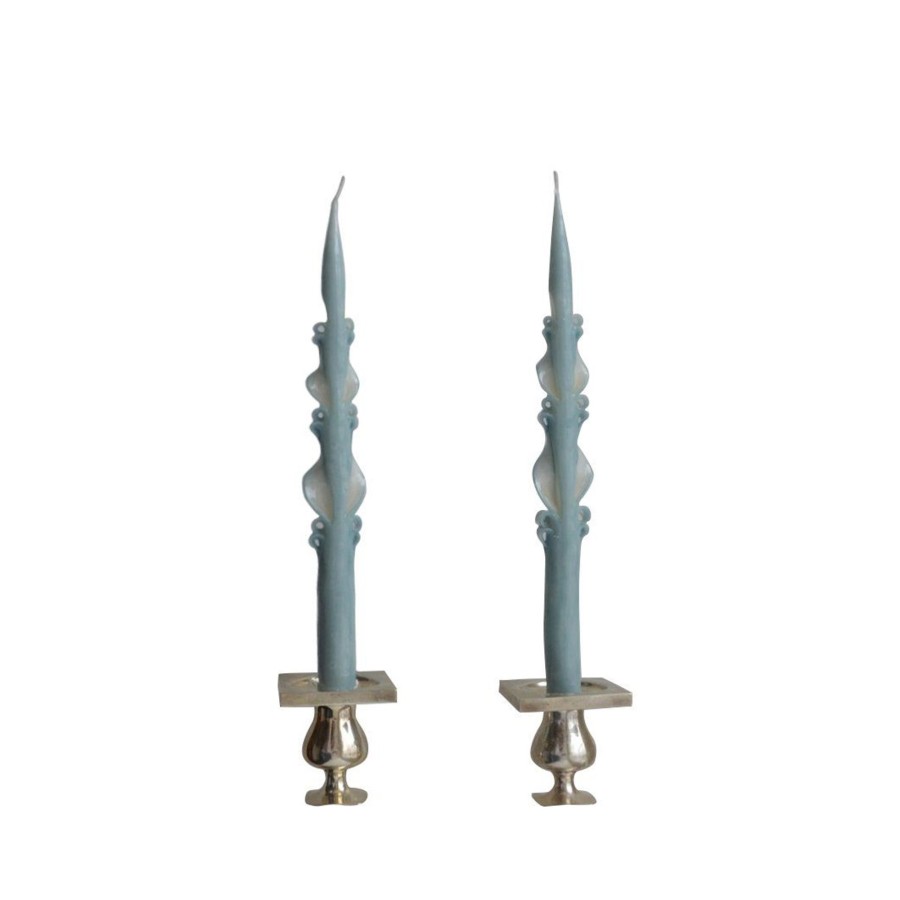 Homeware Chefanie | Baby Blue Baroque Tapers (2)