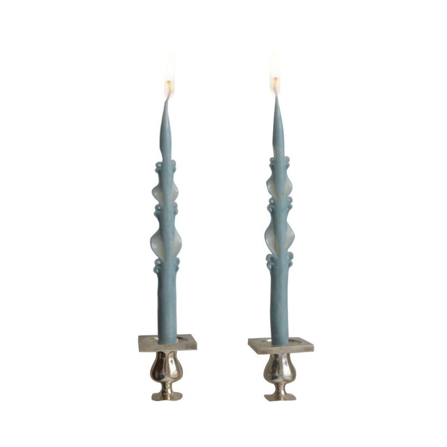 Homeware Chefanie | Baby Blue Baroque Tapers (2)