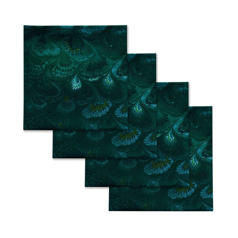 Homeware Chefanie | Green Marble Napkins (4)