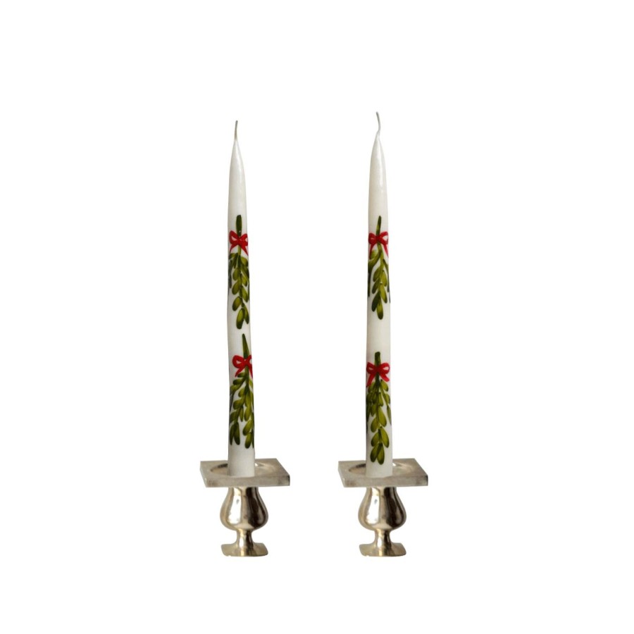 Homeware Chefanie | Painted Mistletoe Tapers (2)