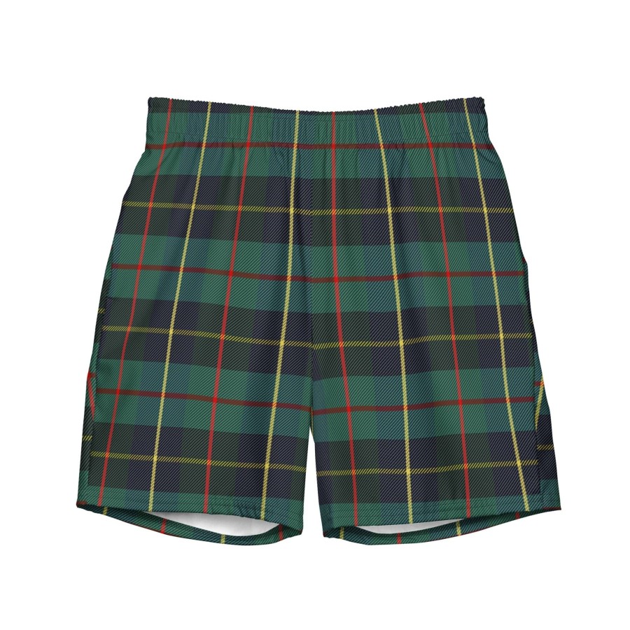 Garments Chefanie | Green Plaid Swim Trunks