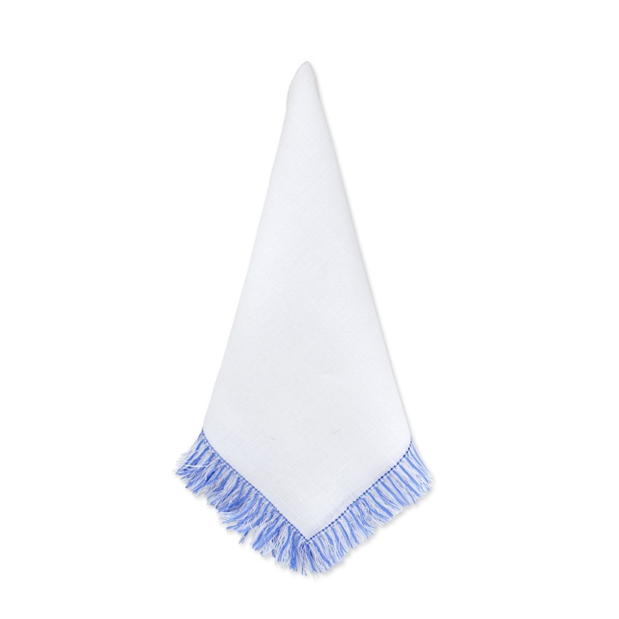 Homeware Chefanie | Blue & White Fringe Dinner Napkins (4)