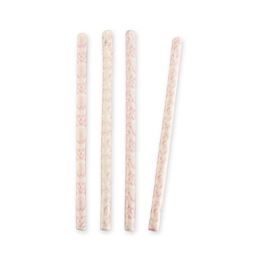 Homeware Chefanie | Pink & White Ceramic Straws (4)